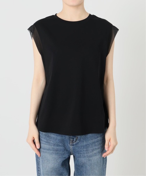 Spick & Span(スピックアンドスパン)の「《追加》オーガンジーコンビルーズプルオーバー(Tシャツ/カットソー・レディース・ホワイト系その他/ブラック・FREE)」の10枚目の写真