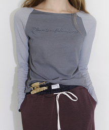 [CORE] SHEER BOATNECK RAGLAN TEE - CHARCOAL