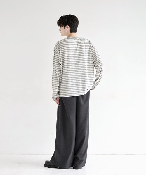 LILL(リル)の「TRPUワイドドレープハイウエストスラックス(スラックス・メンズ・ブラウン/グレー/チャコールグレー/ブラック・XL/L/M/S)」の8枚目の写真