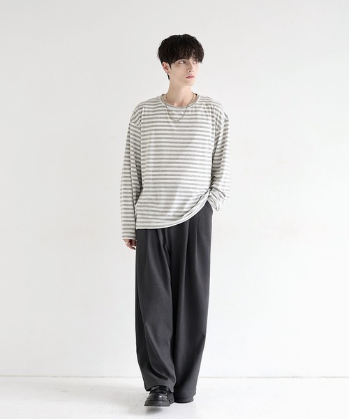 LILL(リル)の「TRPUワイドドレープハイウエストスラックス(スラックス・メンズ・ブラウン/グレー/チャコールグレー/ブラック・XL/L/M/S)」の10枚目の写真