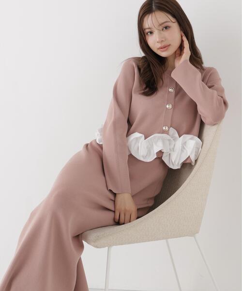 PROPORTION BODY DRESSING(プロポーションボディドレッシング)の「ホイップヘムニットセットアップ / 1216240912(ワンピース・レディース・ネイビー/ピンク・MEDIUM/P/S/SMALL)」の1枚目の写真