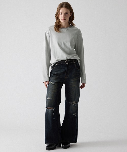 CLEL(クレイル)の「【CLEL】Giza Cotton Crew-Neck T-Shirt / ギザコットン クルーネックTシャツ(ロンT/吸水速乾)(Tシャツ/カットソー・メンズ・ブラック/ホワイト/グレー系/ダークブラウン/ワインレッド/グレー系1・S/XS/L/M)」の22枚目の写真