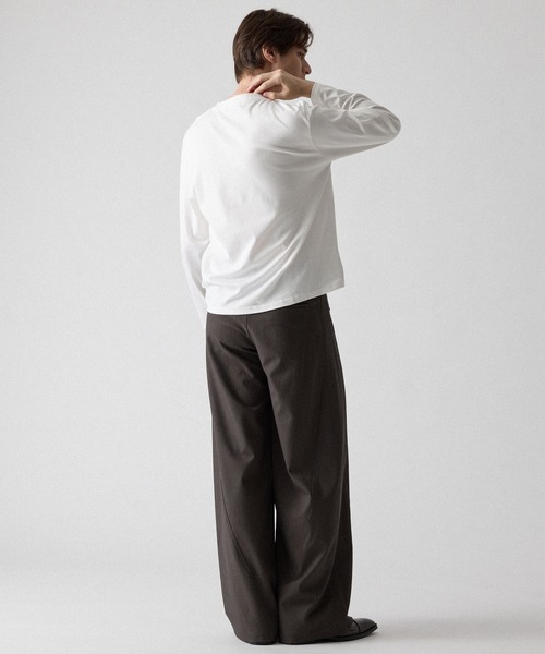 CLEL(クレイル)の「【CLEL】Giza Cotton Crew-Neck T-Shirt / ギザコットン クルーネックTシャツ(ロンT/吸水速乾)(Tシャツ/カットソー・メンズ・ブラック/ホワイト/グレー系/ダークブラウン/ワインレッド/グレー系1・S/XS/L/M)」の7枚目の写真