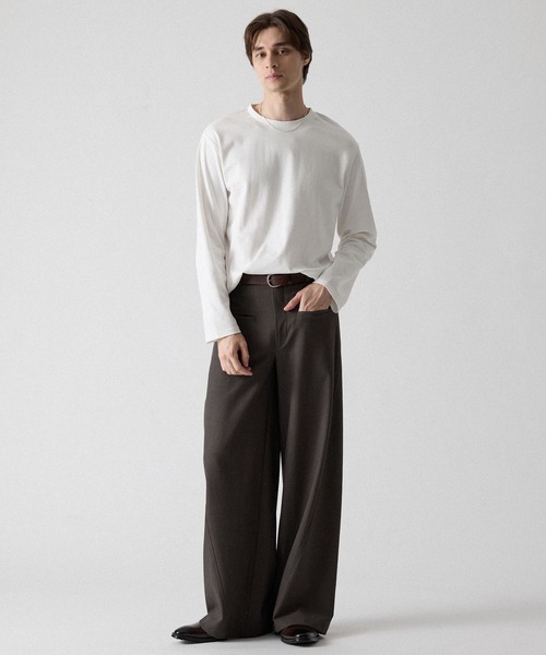 CLEL(クレイル)の「【CLEL】Giza Cotton Crew-Neck T-Shirt / ギザコットン クルーネックTシャツ(ロンT/吸水速乾)(Tシャツ/カットソー・メンズ・ブラック/ホワイト/グレー系/ダークブラウン/ワインレッド/グレー系1・S/XS/L/M)」の8枚目の写真