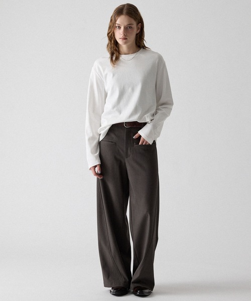 CLEL(クレイル)の「【CLEL】Giza Cotton Crew-Neck T-Shirt / ギザコットン クルーネックTシャツ(ロンT/吸水速乾)(Tシャツ/カットソー・メンズ・ブラック/ホワイト/グレー系/ダークブラウン/ワインレッド/グレー系1・S/XS/L/M)」の12枚目の写真