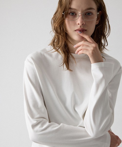 CLEL(クレイル)の「【CLEL】Giza Cotton Crew-Neck T-Shirt / ギザコットン クルーネックTシャツ(ロンT/吸水速乾)(Tシャツ/カットソー・メンズ・ブラック/ホワイト/グレー系/ダークブラウン/ワインレッド/グレー系1・S/XS/L/M)」の13枚目の写真