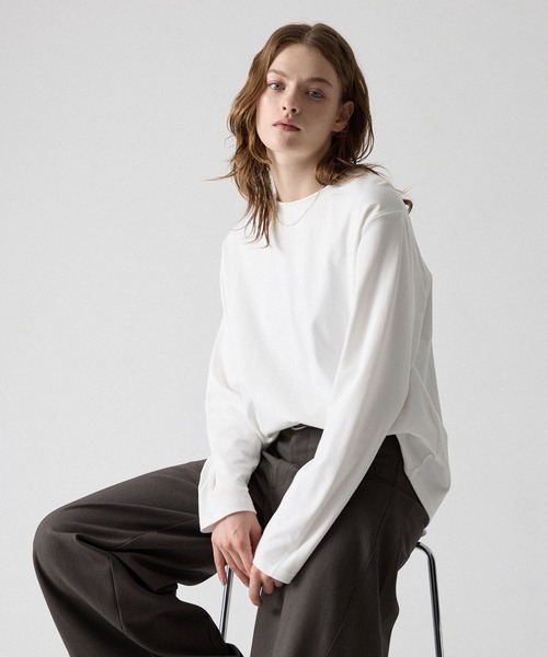 CLEL(クレイル)の「【CLEL】Giza Cotton Crew-Neck T-Shirt / ギザコットン クルーネックTシャツ(ロンT/吸水速乾)(Tシャツ/カットソー・メンズ・ブラック/ホワイト/グレー系/ダークブラウン/ワインレッド/グレー系1・S/XS/L/M)」の14枚目の写真