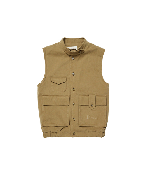DEINET(ダイニット)の「DEINET MULTI POCKET COTTON VEST IN BEIGE(ベスト・レディース・その他・FREE)」の1枚目の写真