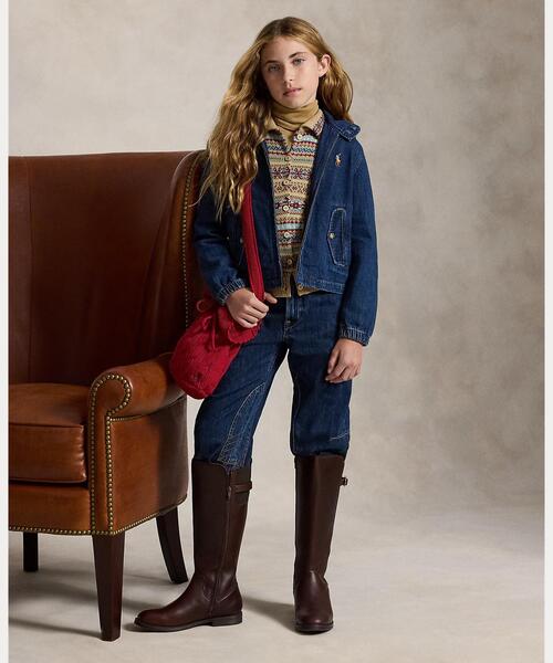 POLO RALPH LAUREN CHILDRENSWEAR(ポロ ラルフ ローレン チルドレンズウェア)の「インディゴ デニム モックネック ジャケット(デニムジャケット・キッズ・ブルー・L/M/S/XL)」の6枚目の写真