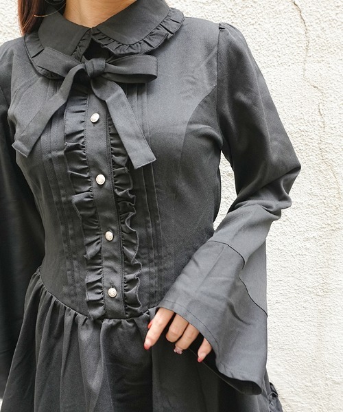 axes femme POETIQUE(アクシーズファムポエティック)の「ディテクティブチェックOP(ワンピース・レディース・ブラック/ネイビー/ブラウン・MEDIUM)」の13枚目の写真