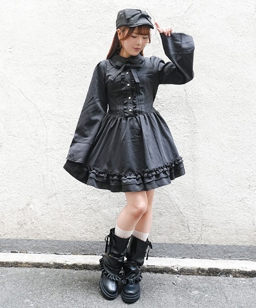 axes femme POETIQUE(アクシーズファムポエティック)の「ディテクティブチェックOP(ワンピース・レディース・ブラック/ネイビー/ブラウン・MEDIUM)」の14枚目の写真