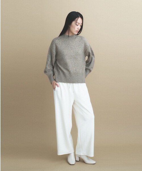 cloenc（クロエンス）の「8サイズ SMOOTHKEEP ジョーゼットイージ－ワイドパンツ【着用シワ軽減／マシンウォッシュ】（その他パンツ・レディース・オフホワイト/ブラック・00/93/92/91/90/03/02/01）」の6枚目の写真