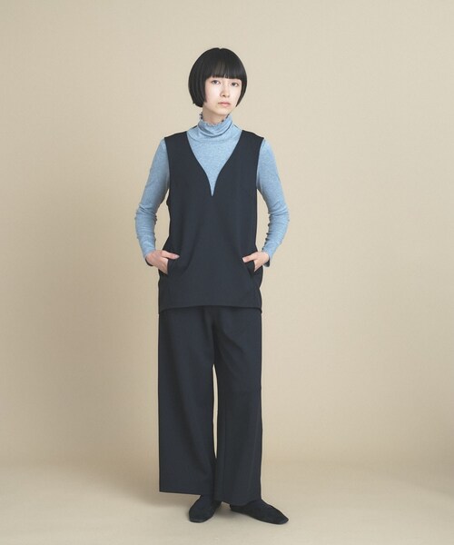 cloenc（クロエンス）の「8サイズ SMOOTHKEEP ジョーゼットイージ－ワイドパンツ【着用シワ軽減／マシンウォッシュ】（その他パンツ・レディース・オフホワイト/ブラック・00/93/92/91/90/03/02/01）」の16枚目の写真
