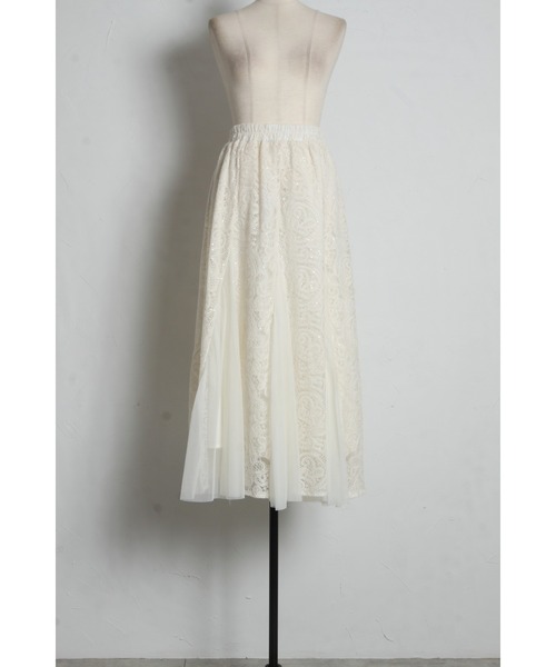 tocco closet（トッコ　クローゼット）の「【ZOZO限定】スパンコール×レース装飾スカート（スカート・レディース・アイボリー/ブラック・M）」の9枚目の写真