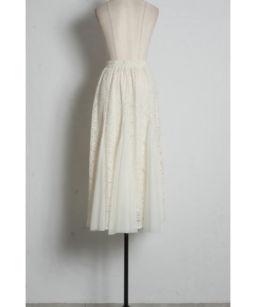 tocco closet（トッコ　クローゼット）の「【ZOZO限定】スパンコール×レース装飾スカート（スカート・レディース・アイボリー/ブラック・M）」の11枚目の写真