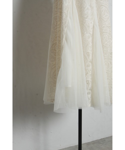 tocco closet（トッコ　クローゼット）の「【ZOZO限定】スパンコール×レース装飾スカート（スカート・レディース・アイボリー/ブラック・M）」の15枚目の写真