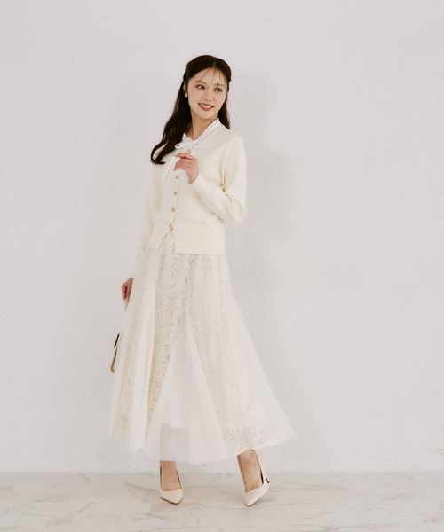 tocco closet（トッコ　クローゼット）の「【ZOZO限定】スパンコール×レース装飾スカート（スカート・レディース・アイボリー/ブラック・M）」の17枚目の写真