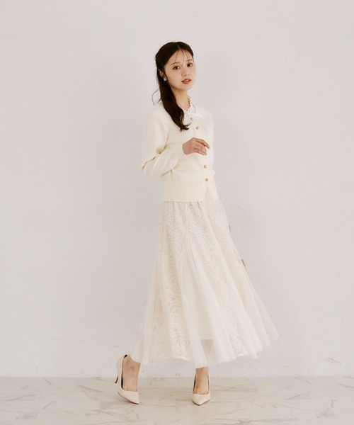 tocco closet（トッコ　クローゼット）の「【ZOZO限定】スパンコール×レース装飾スカート（スカート・レディース・アイボリー/ブラック・M）」の18枚目の写真