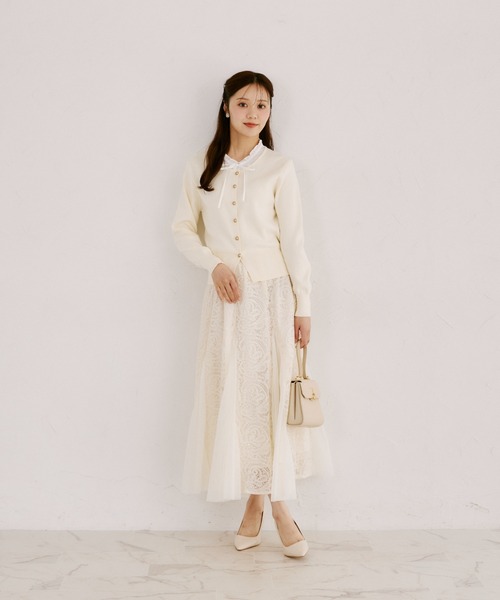 tocco closet（トッコ　クローゼット）の「【ZOZO限定】スパンコール×レース装飾スカート（スカート・レディース・アイボリー/ブラック・M）」の16枚目の写真