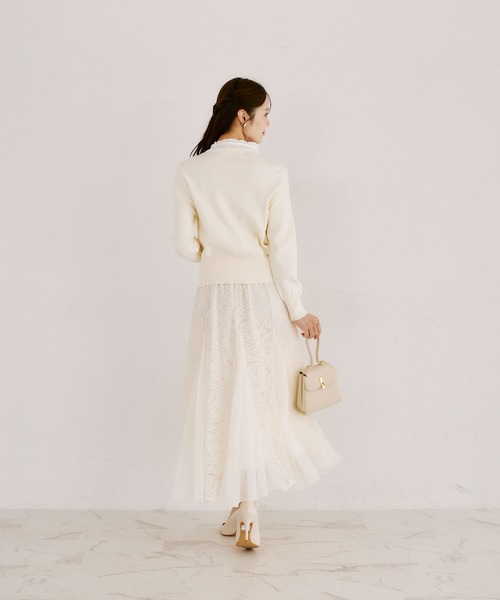 tocco closet（トッコ　クローゼット）の「【ZOZO限定】スパンコール×レース装飾スカート（スカート・レディース・アイボリー/ブラック・M）」の19枚目の写真