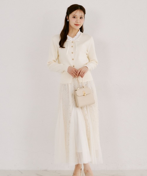 tocco closet（トッコ　クローゼット）の「【ZOZO限定】スパンコール×レース装飾スカート（スカート・レディース・アイボリー/ブラック・M）」の20枚目の写真
