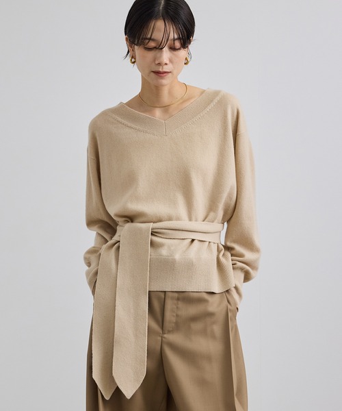 SALON adam et rope'(サロン アダム エ ロペ)の「WOOL/CASH ウールカシミヤストール(ストール/ショール・レディース・ベージュ・FREE)」の2枚目の写真