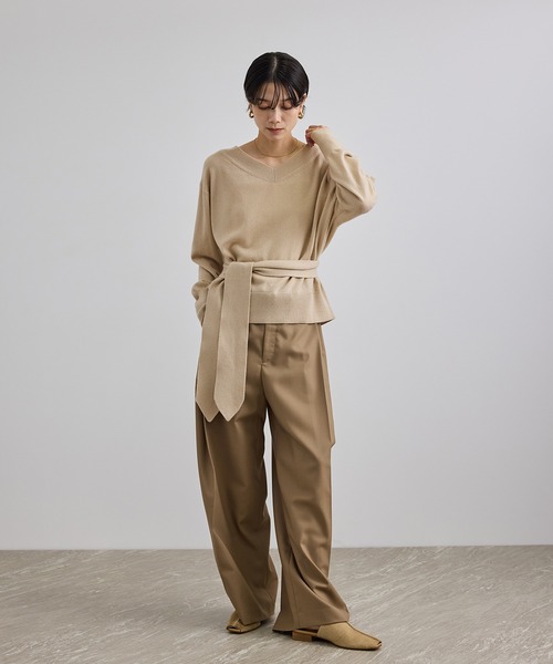 SALON adam et rope'(サロン アダム エ ロペ)の「WOOL/CASH ウールカシミヤストール(ストール/ショール・レディース・ベージュ・FREE)」の4枚目の写真