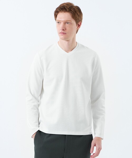 MACKINTOSH PHILOSOPHY(マッキントッシュ フィロソフィー)の「VネックロンT サーフニット(ニット/セーター・メンズ・ダークネイビー/ホワイト・38/40)」の1枚目の写真