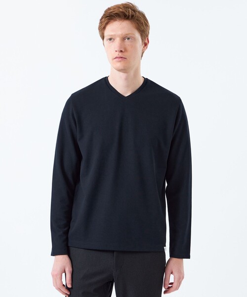 MACKINTOSH PHILOSOPHY(マッキントッシュ フィロソフィー)の「VネックロンT サーフニット(ニット/セーター・メンズ・ダークネイビー/ホワイト・38/40)」の2枚目の写真