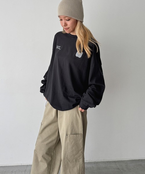 CANAL JEAN（キャナルジーン）の「Twelve12　SCC ロンT（Tシャツ/カットソー・レディース・チャコールグレー/オレンジ/ベージュ・ONE SIZE）」の10枚目の写真