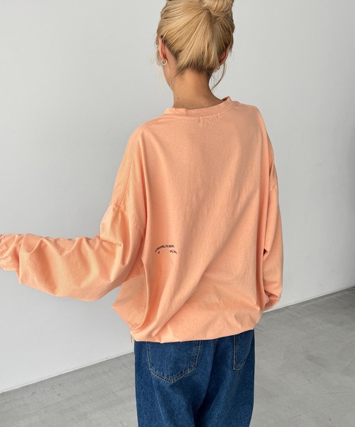 CANAL JEAN（キャナルジーン）の「Twelve12　SCC ロンT（Tシャツ/カットソー・レディース・チャコールグレー/オレンジ/ベージュ・ONE SIZE）」の14枚目の写真