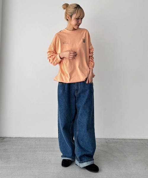 CANAL JEAN（キャナルジーン）の「Twelve12　SCC ロンT（Tシャツ/カットソー・レディース・チャコールグレー/オレンジ/ベージュ・ONE SIZE）」の15枚目の写真