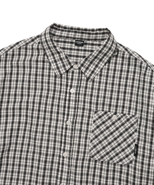 LIFE WORK（ライフワーク）の「ソフトチェックシアサーカー長袖シャツ（シャツ/ブラウス・メンズ・ネイビー/ホワイト・MEDIUM/LARGE）」の4枚目の写真