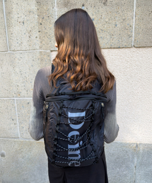 NYLON ESSENTIAL LOGO BACKPACK IN BLACK