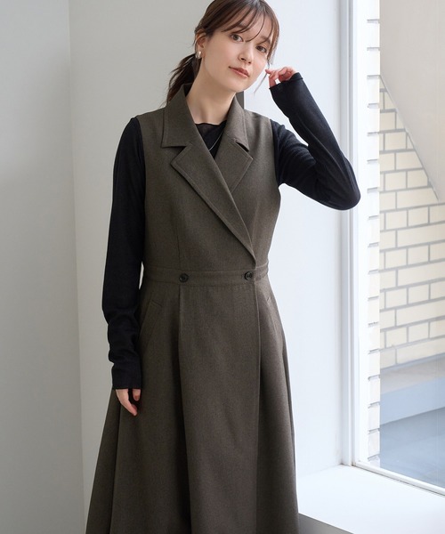 ROPE' PICNIC(ロペピクニック)の「トレンチジャンパースカート(ジャンパースカート・レディース・カーキ/ブラック・S/M)」の7枚目の写真