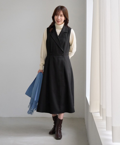 ROPE' PICNIC(ロペピクニック)の「トレンチジャンパースカート(ジャンパースカート・レディース・カーキ/ブラック・S/M)」の3枚目の写真