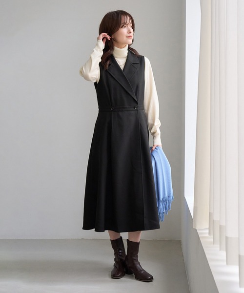 ROPE' PICNIC(ロペピクニック)の「トレンチジャンパースカート(ジャンパースカート・レディース・カーキ/ブラック・S/M)」の4枚目の写真