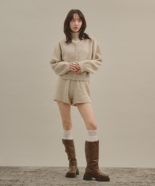apres jour mignon(アプレジュールミニョン)の「【セットアップ可能】ラメスパンコールスタンドカーディガン(カーディガン/ボレロ・レディース・アイボリー/ベージュ/ブラウン系その他/ブルー・フリー/LARGE)」の15枚目の写真