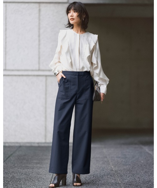 DoCLASSE（ ドゥクラッセ）の「綿混ストレッチ・ベイカーパンツ（その他パンツ・レディース・ストーン/ネイビー/オリーブ・7号/9号/11号/13号/15号）」の3枚目の写真