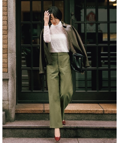 DoCLASSE（ ドゥクラッセ）の「綿混ストレッチ・ベイカーパンツ（その他パンツ・レディース・ストーン/ネイビー/オリーブ・7号/9号/11号/13号/15号）」の2枚目の写真