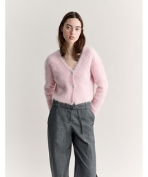 FLUFFY ALPACA CROPPED CARDIGAN