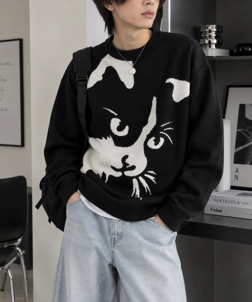 CERCA（チェルカ）の「【Bls】【ZM】【Bling Leads】JQDコットンニット アニマル/猫（ニット/セーター・メンズ・ブラック系その他2/ブラック系その他3/ブラック系その他4/ブラック系その他・MEDIUM/LARGE）」の13枚目の写真