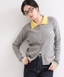 【U.S. POLO ASSN.】別注/配色襟つきニットPOカーデ