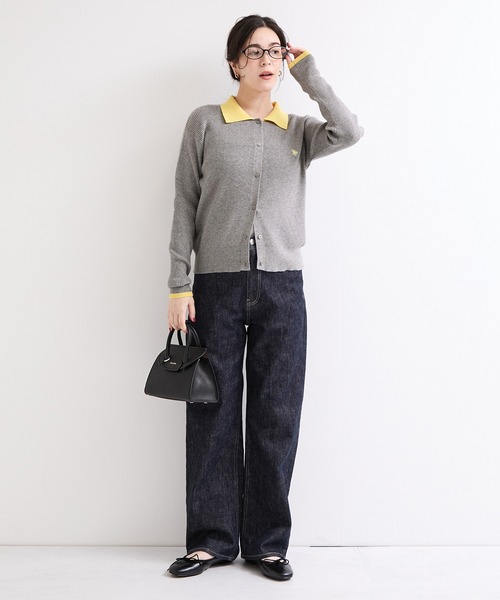 U.S. POLO ASSN.(ユーエスポロアッスン)の「【U.S. POLO ASSN.】別注/配色襟つきニットPOカーデ(カーディガン/ボレロ・レディース・ブラウン/ネイビー/グレー・FREE)」の8枚目の写真
