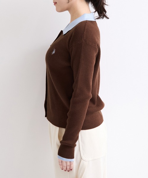 U.S. POLO ASSN.(ユーエスポロアッスン)の「【U.S. POLO ASSN.】別注/配色襟つきニットPOカーデ(カーディガン/ボレロ・レディース・ブラウン/ネイビー/グレー・FREE)」の14枚目の写真