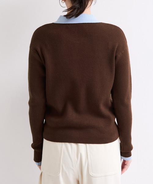 U.S. POLO ASSN.(ユーエスポロアッスン)の「【U.S. POLO ASSN.】別注/配色襟つきニットPOカーデ(カーディガン/ボレロ・レディース・ブラウン/ネイビー/グレー・FREE)」の15枚目の写真