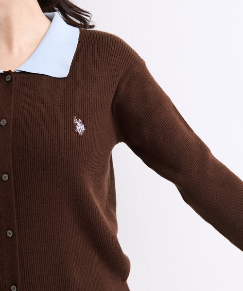 U.S. POLO ASSN.(ユーエスポロアッスン)の「【U.S. POLO ASSN.】別注/配色襟つきニットPOカーデ(カーディガン/ボレロ・レディース・ブラウン/ネイビー/グレー・FREE)」の17枚目の写真