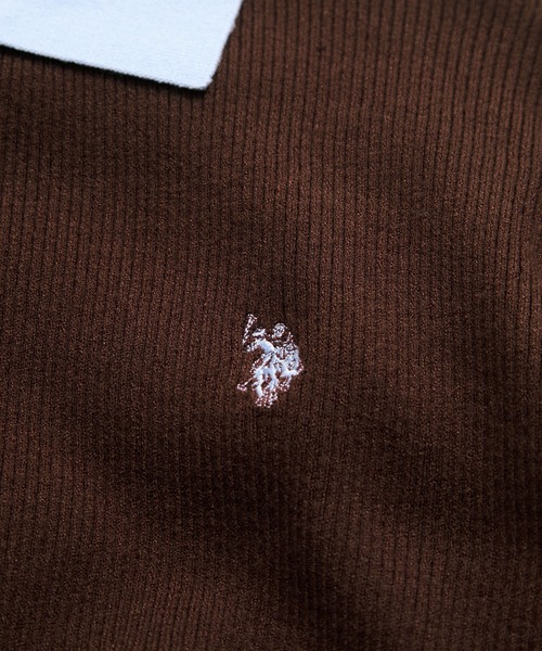 U.S. POLO ASSN.(ユーエスポロアッスン)の「【U.S. POLO ASSN.】別注/配色襟つきニットPOカーデ(カーディガン/ボレロ・レディース・ブラウン/ネイビー/グレー・FREE)」の20枚目の写真