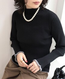 ワイドリブハイネックニットプルオーバー