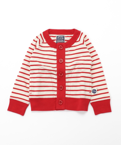 RUGGEDWORKS(ラゲッドワークス)の「ボーダーカーディガン(カーディガン/ボレロ・キッズ・ライトブルー/チャコールグレー/ブルー/ピンク/レッド/ダークブルー・100cm/80cm/130cm/140cm/120cm/110cm/90cm)」の6枚目の写真